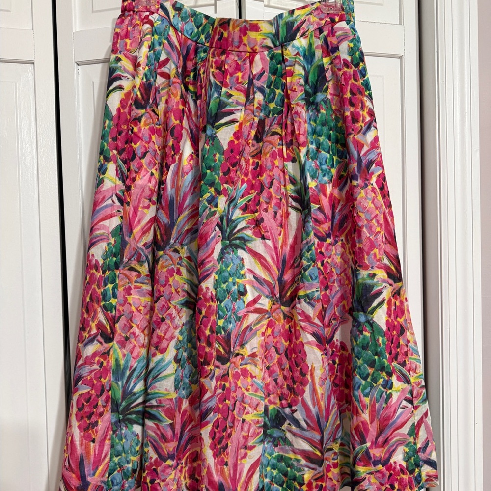 J. Crew Colorful Pineapple Print Maxi Skirt